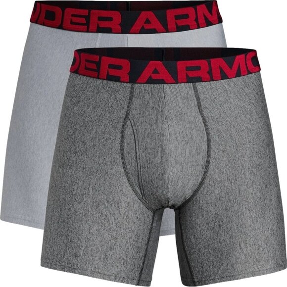 Under Armour Tech 6 inch Boxerjock 2 Pack - Grey - Men's Size XL - 1363619 - Picture 1 of 4